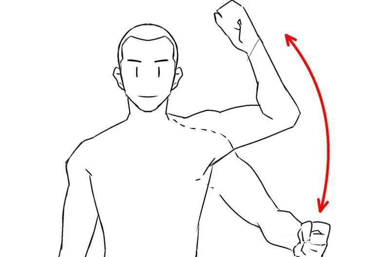 如果手臂揮起來(lái)，男性強(qiáng)壯的肌肉.jpg
