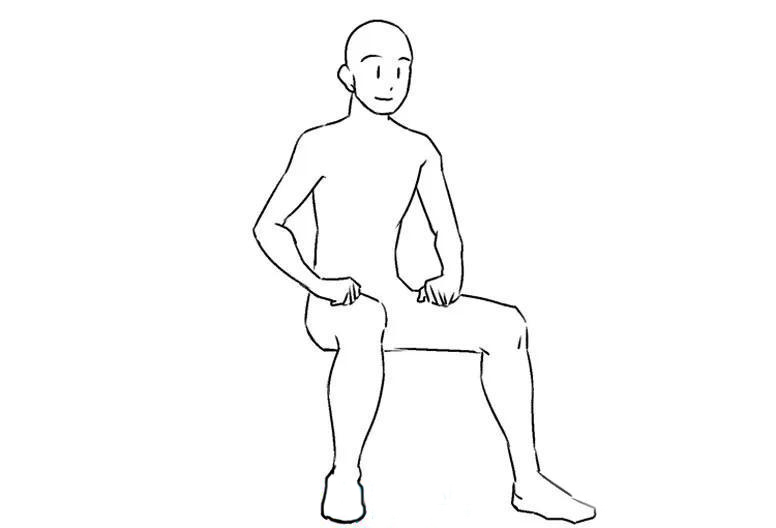 男性坐在椅子上時(shí)，肘部外張，膝蓋張開(kāi).jpg