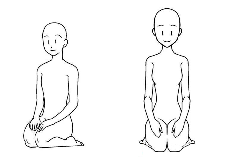 女性，跪坐時(shí)，肘部更靠近身體.jpg