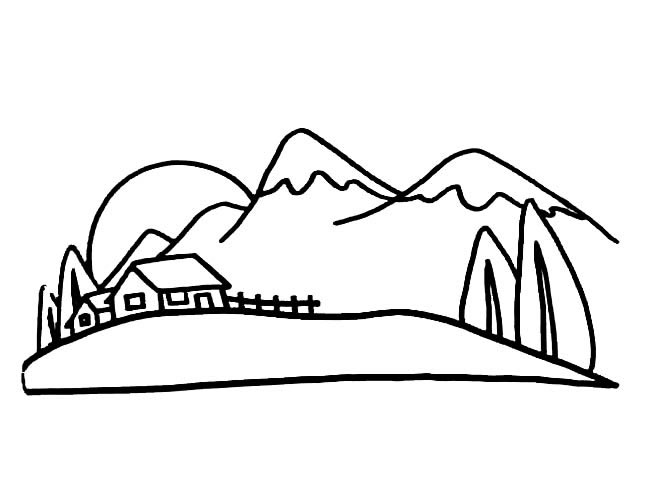 山下庭院場景怎么畫？